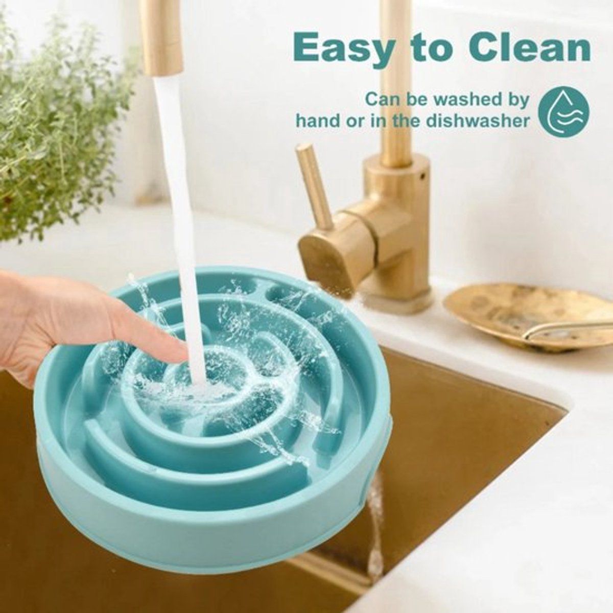 Slow Feeder Dog Bowl, Anti-Gulping Non-Slip Food Bowl for Puppies and Small Medium Dogs