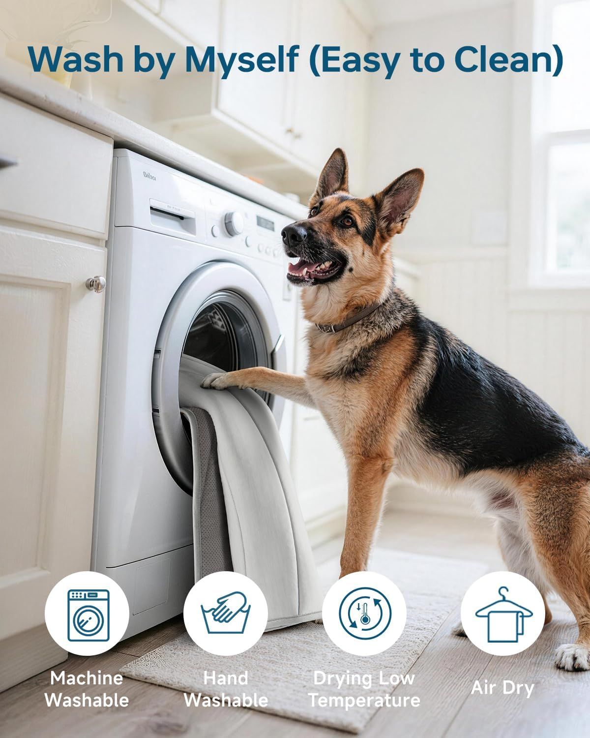Cooling Mat for Dogs, 48" x 28" Self-Cooling Dog Bed with Arc-Chill Technology 3.0, Non-Slip Washable Pet Cooling Pad for Large Dogs, Indoor Outdoor Kennel Floor Use - Grey