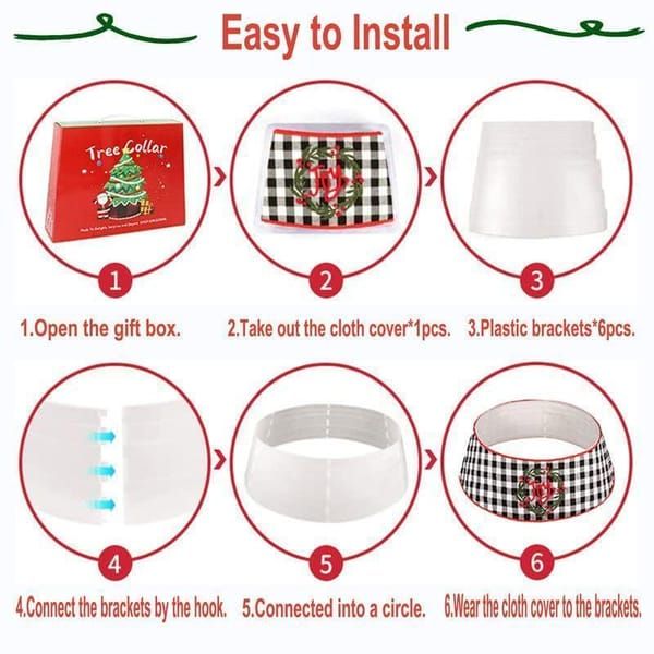 Christmas Tree Collar, 48 Inch Foldable Christmas Tree Skirt Ring, Santa Leg Design Xmas Tree Base Decoration