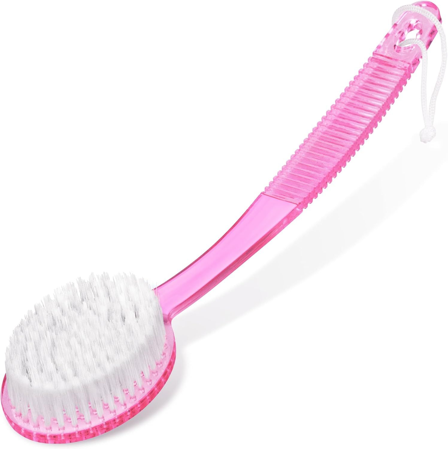 (Random Color, 1 Pack) Bath Brush with Bristles, Long Handle for Exfoliating Back, Body, and Feet, Bath and Shower Scrubber