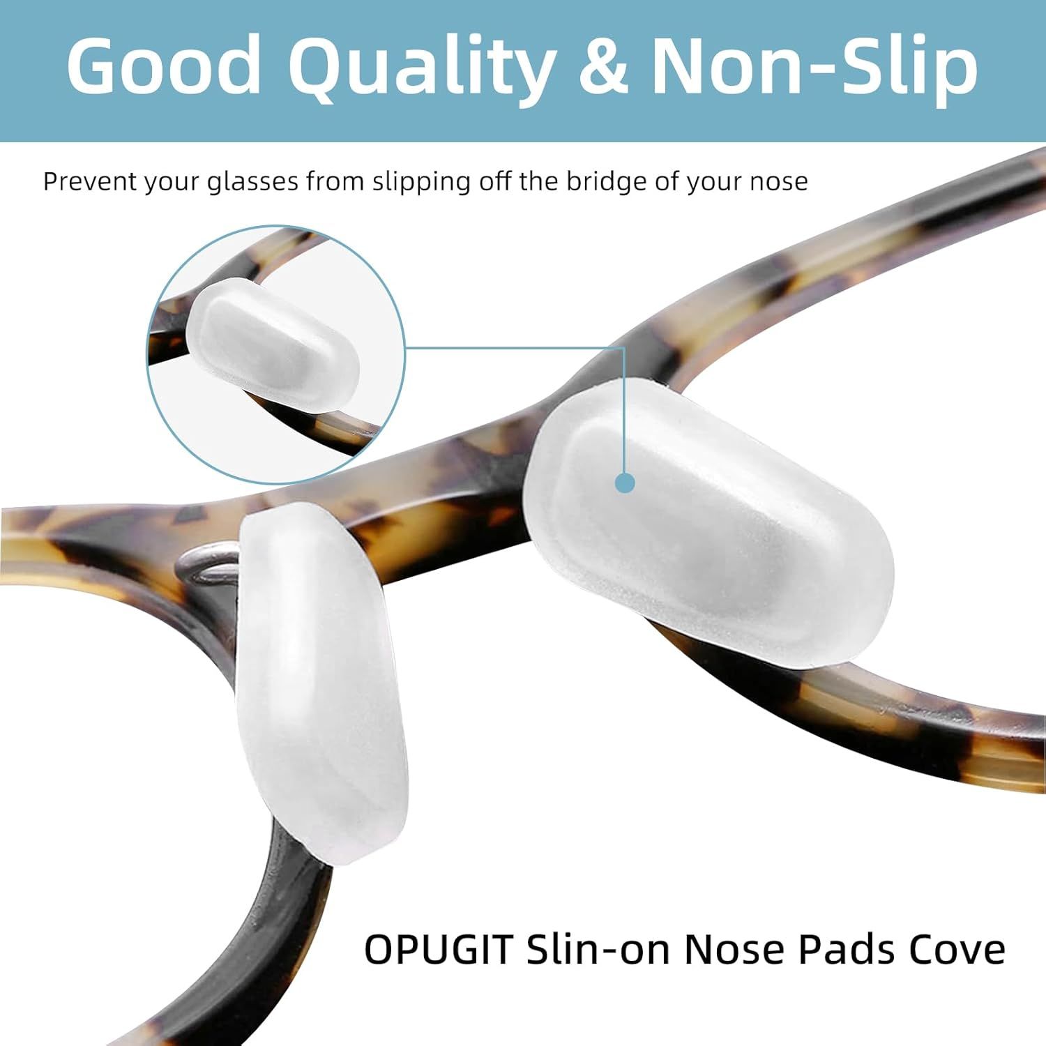 12PCS Soft Eyeglass Nose Pads Cover, Silicone Eyeglass Nose Pads Glasses Repair Kit, 3.35x0.67 Inch Anti-Slip Glasses Nose Piece/Eyewear Protective Cover Eye Pad for Nose Bridge