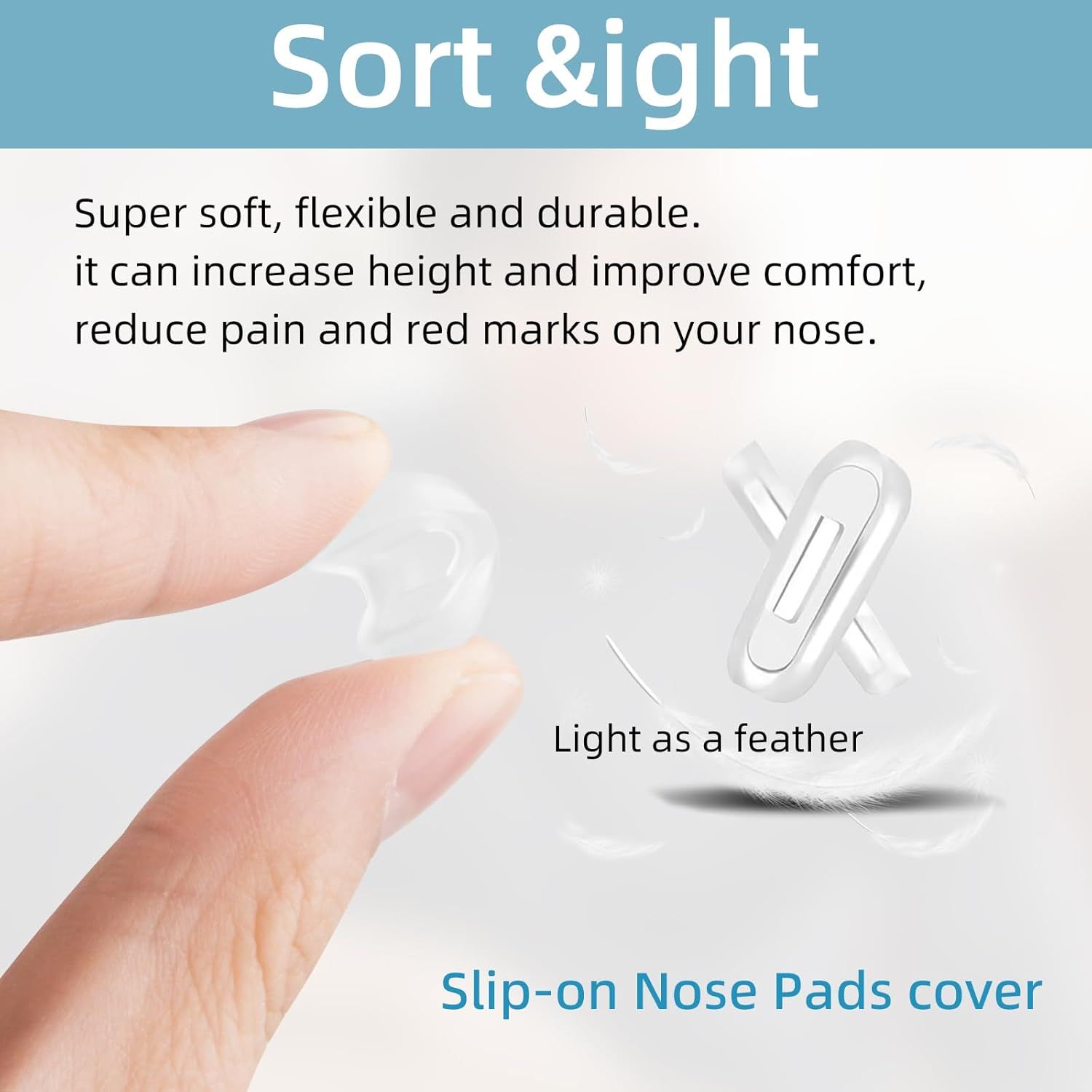 12PCS Soft Eyeglass Nose Pads Cover, Silicone Eyeglass Nose Pads Glasses Repair Kit, 3.35x0.67 Inch Anti-Slip Glasses Nose Piece/Eyewear Protective Cover Eye Pad for Nose Bridge