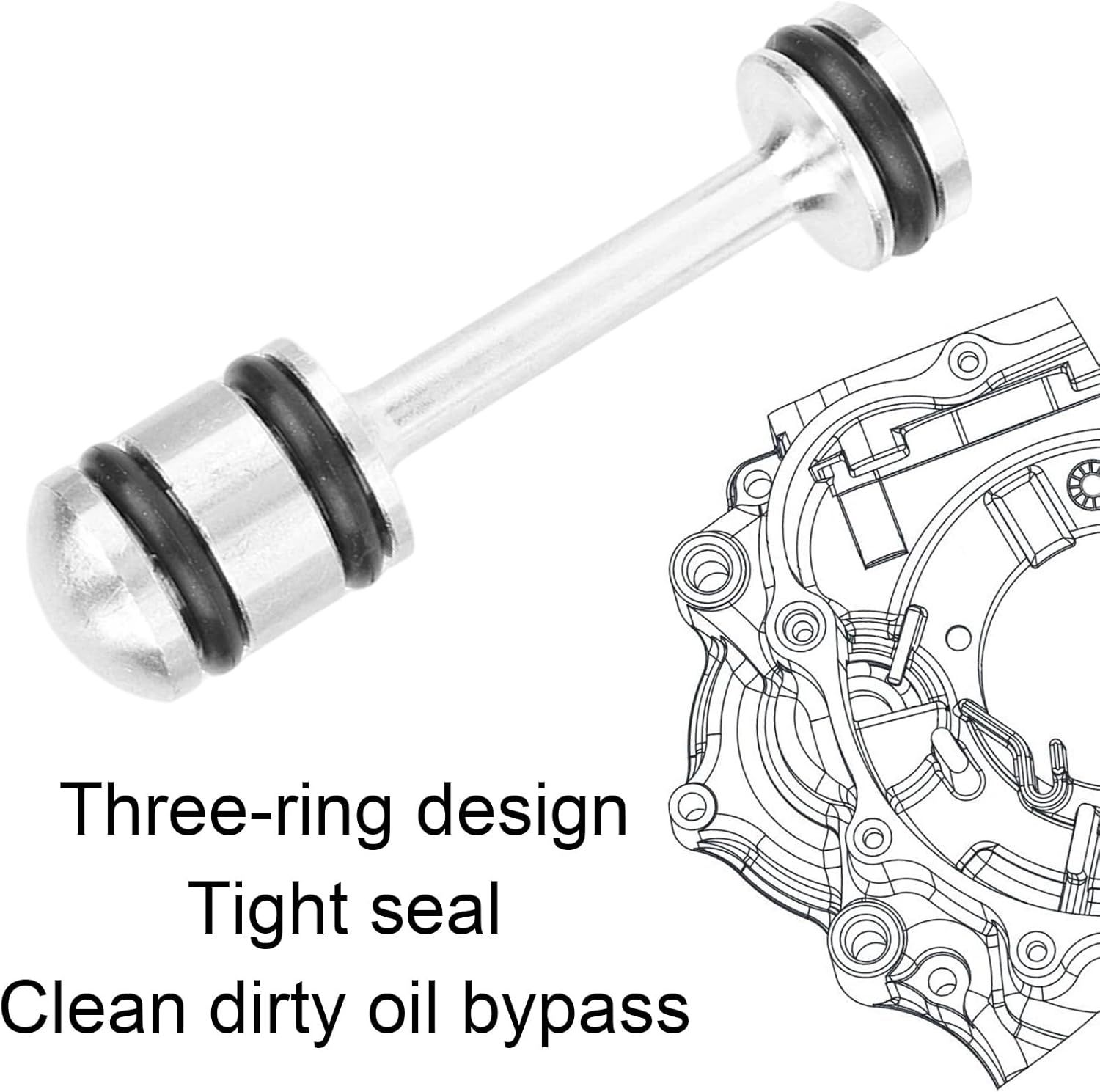 Aluminum Oil Diverter Barbell, Compatible with Gen III & IV Engines LS1 LS3 LS2 LS6 L92 L99 L33 LQ4 LQ9 4.8L 5.3L 5.7L 6.0L 6.2L LS Performance Parts Oil Billet Diverter Barbell (Black, Silver)