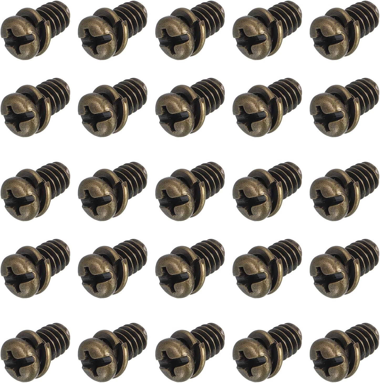20Pcs Ceiling Fan Blade Screws, 1/4"-20 x 3/8 Carbon Steel Phillips Pan Motor Replacement Screw for Lighting Ceiling Fan, Copper