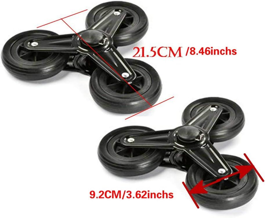 Pair of Replacement Stair Climbing Shopping Cart Wheels for Shopping Laundry Cart