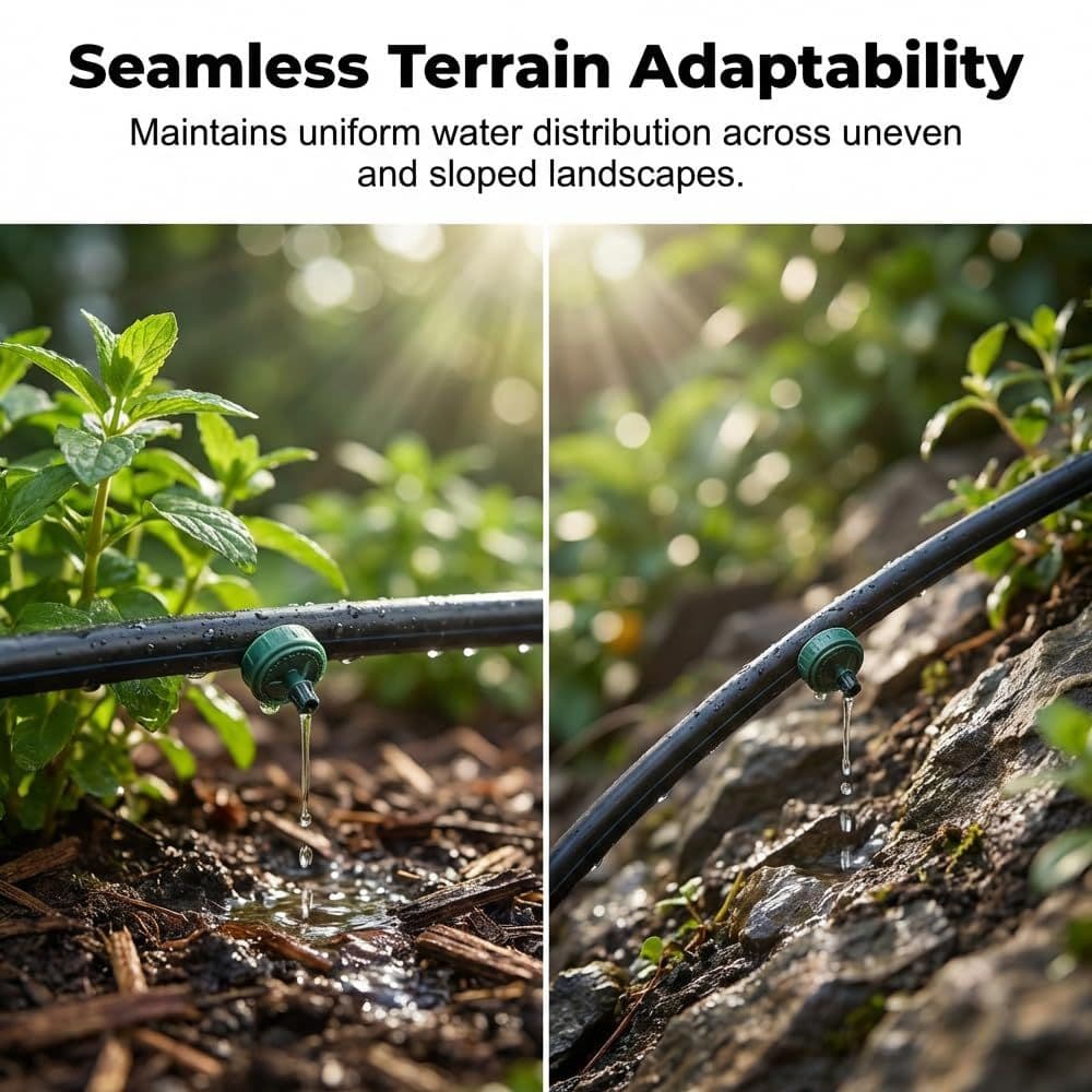 1 GPH Pressure Compensated Drippers Self-Cleaning Constant Flow Drip Irrigation Emitters for 1/4 Inch Tubing