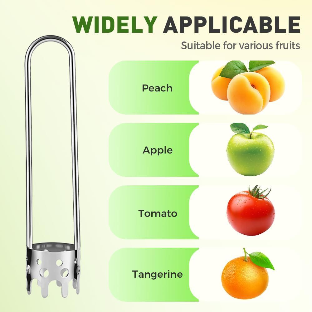 Apple Corer Tool, 2PCS Stainless Steel Fruit & Vegetable Corers for Red Bell Peppers, Apples, Pears - Easy Clean Kitchen Gadget (silver)