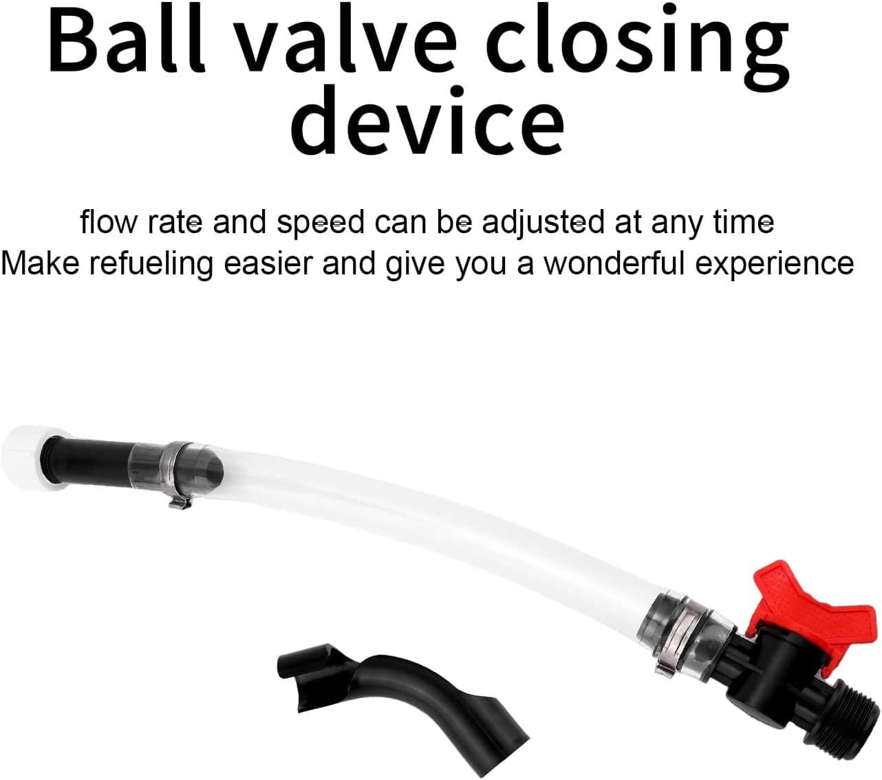 Racing Fuel Jug Hose Kit 2 Piece Racing Fuel Hose with Ball Valve and 2 Piece Hose Bender for 5 Gallon Gas Can