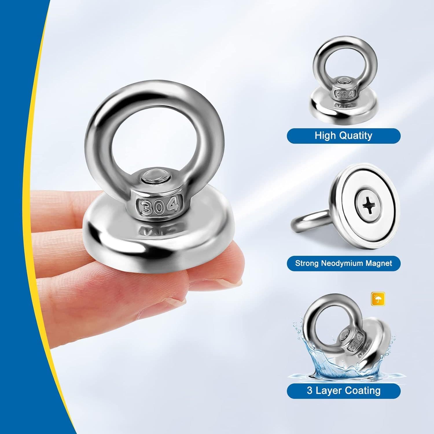 Magnetic Hooks Heavy Duty 60 lbs Pulling Force Neodymium Magnet Hooks 10 Pack for Home Workplace Garage Kitchen Office