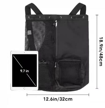 Mesh Drawstring Swim Bag Large Capacity 20-35L Light Gray Breathable Sports Sack with Wet Pocket for Gym Swimming Travel