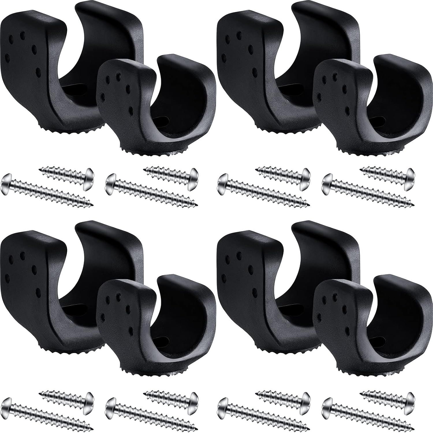 8 Pieces lashlight Mounting Brackets with Screws Versatile Clip Mount, Universal lashlight Holder or LED lashlights and Similar Things, Bicycle Car Truck Accessories (4 Big, 4 Small)