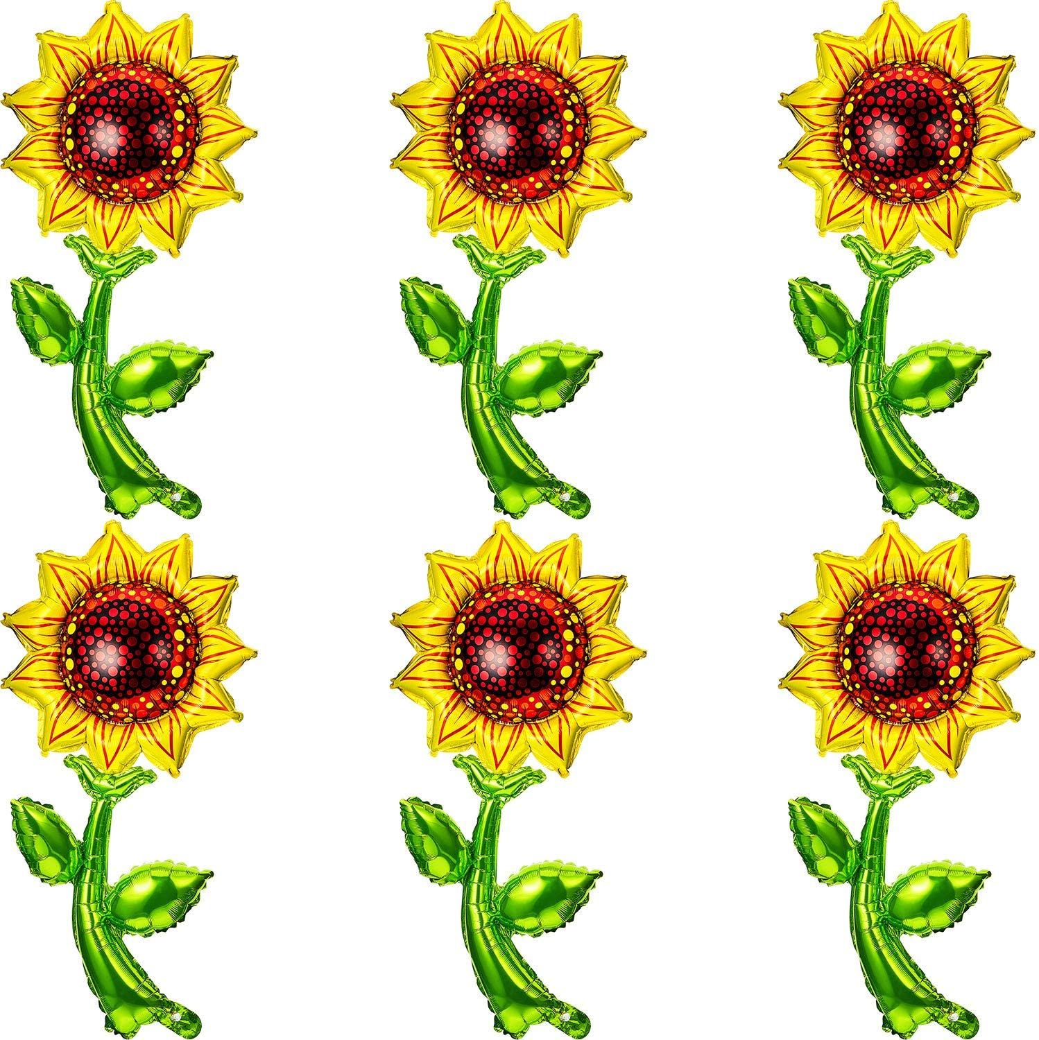 6 Pieces 36 Inch Sunlower Balloons Sunlower Birthday Party Decorations Supplies Yellow Aluminum oil Balloon Garland or Summer lower Theme Party Wedding Baby Shower Decor