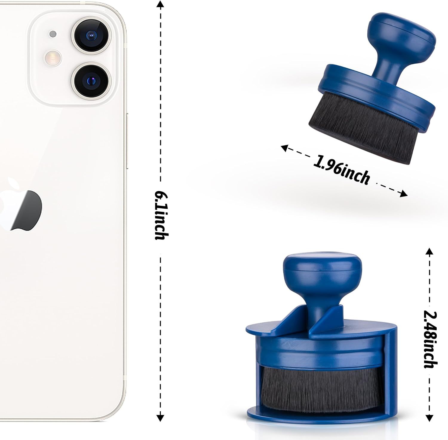 Tire Shine Applicator,Vegan Tire Shine Brush with Stand or Auto Detailing Cleaning Service (Black+Blue)