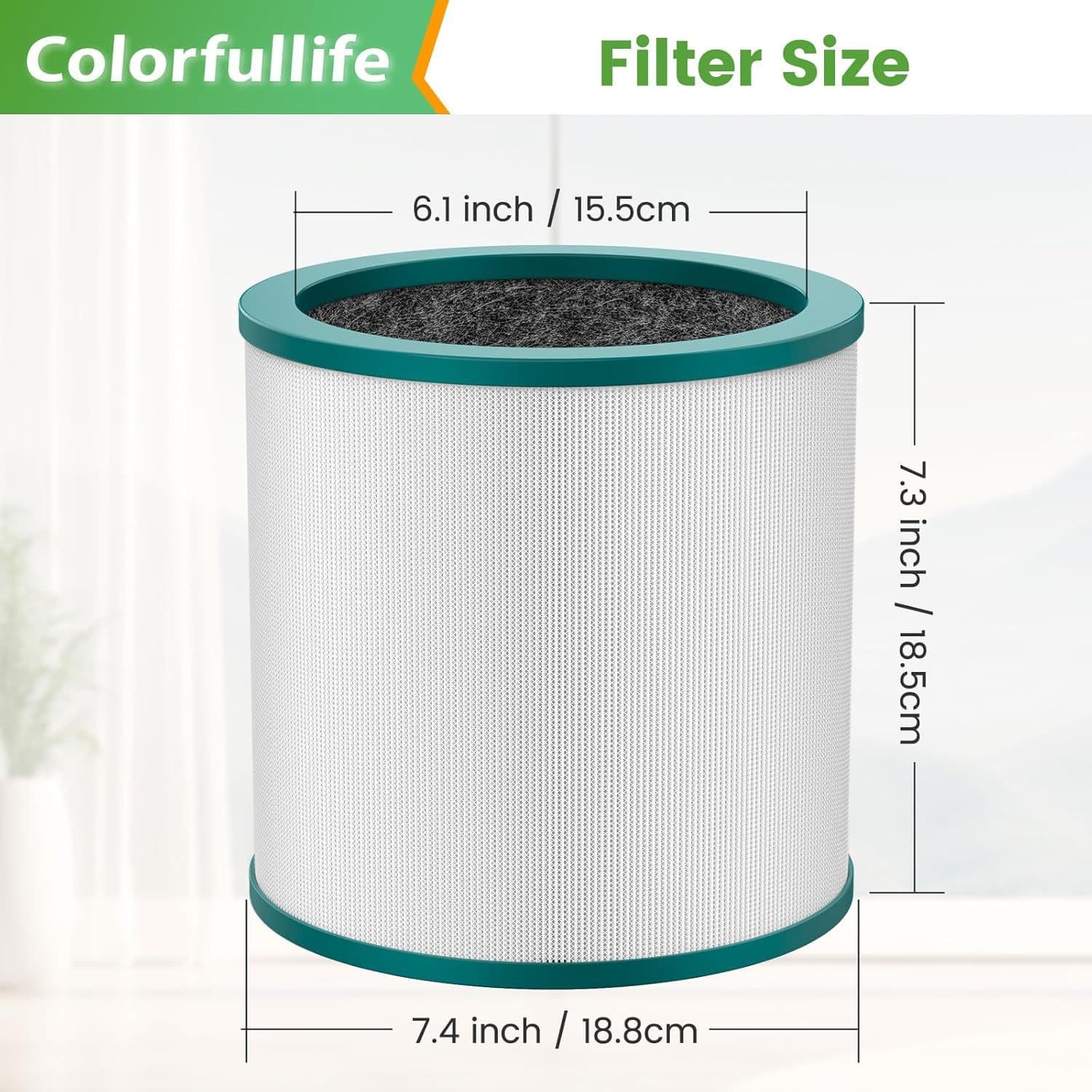 Air Purifier Filter Replacement 3-Stage Filtration System Compatible with Dyson Tower Purifier TP01 TP02 TP03 Pure Cool Link 2 Pack