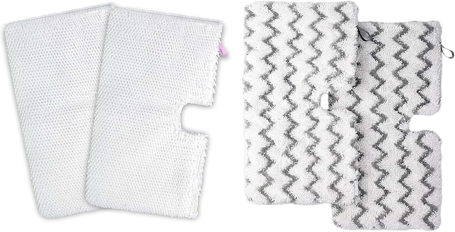 2 Pack + 2 Pack Replacement Microiber Mop Pad or Shark Steam Pocket Mops S3500 Series S3501 S3601 S3550 S3901 S3801 SE450 S3801CO S3601D (2 Sot mop pad+2 scrubby mop pad)