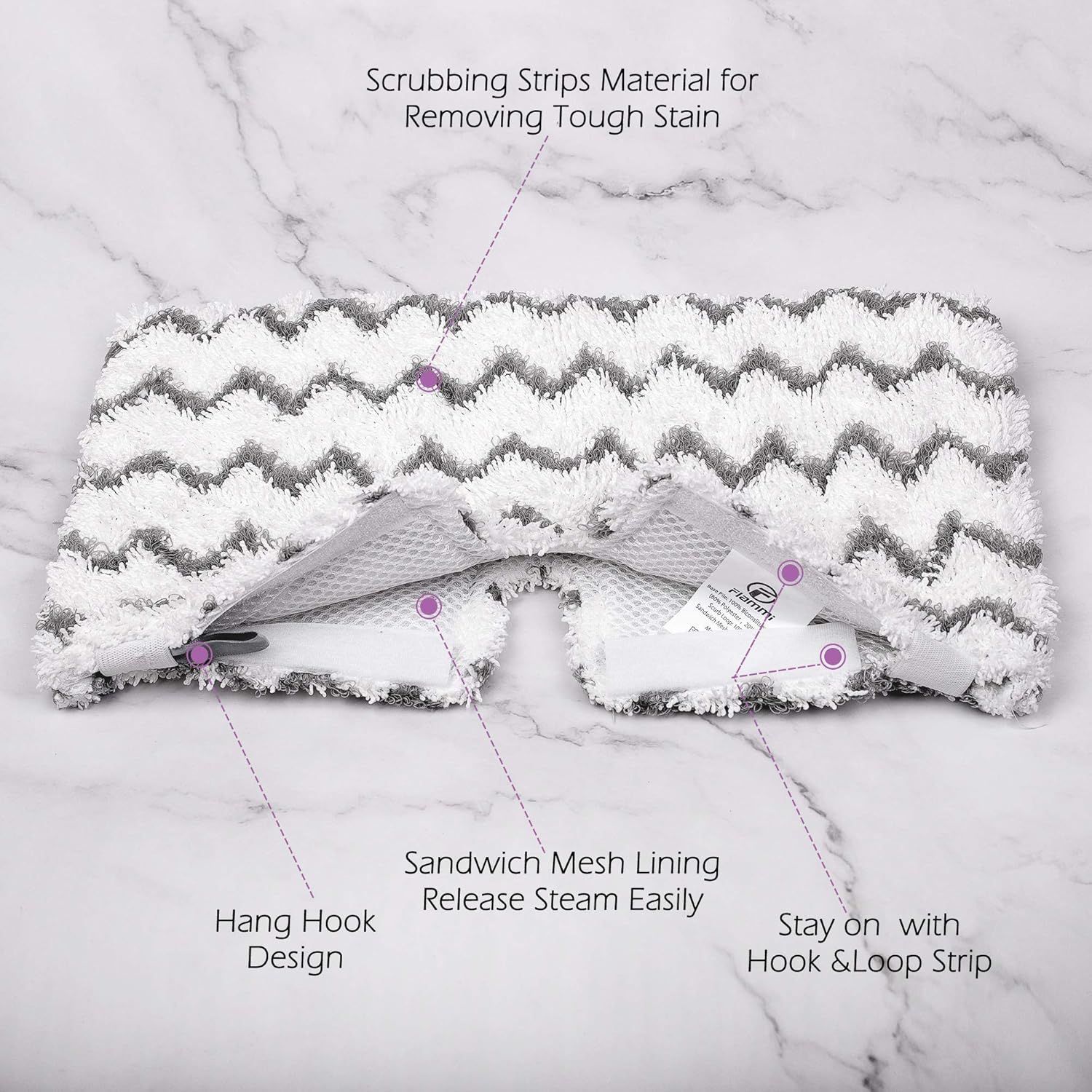 2 Pack + 2 Pack Replacement Microiber Mop Pad or Shark Steam Pocket Mops S3500 Series S3501 S3601 S3550 S3901 S3801 SE450 S3801CO S3601D (2 Sot mop pad+2 scrubby mop pad)