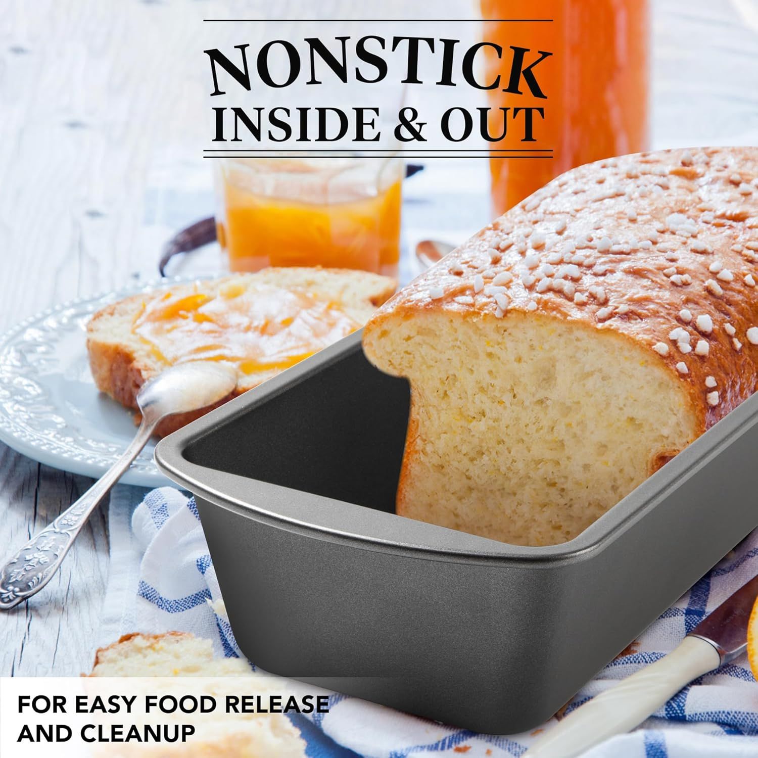 Extra Large Bread Pan, 13" x 5" Long Loa Pan, Nonstick Baking Pan, Rectangular Loa Tin, Set o 2