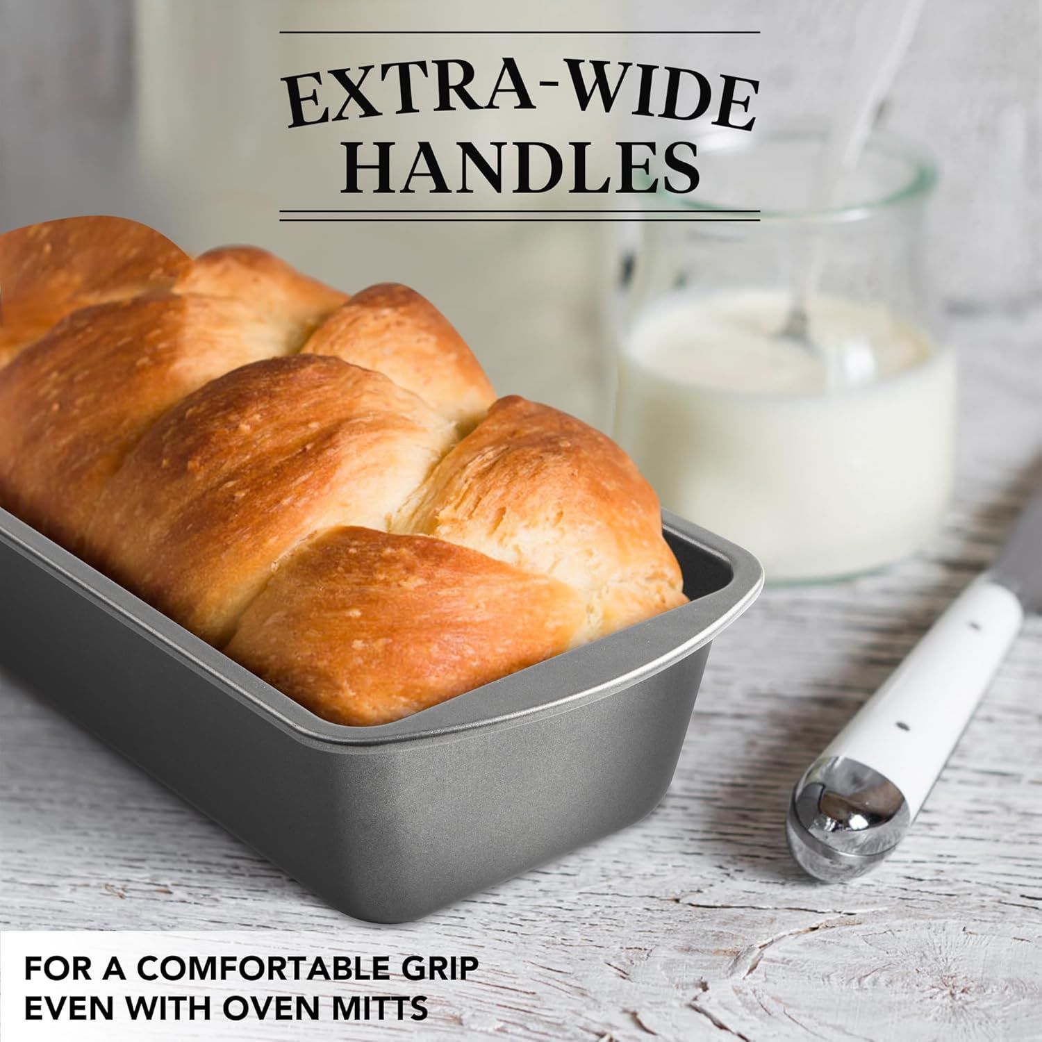 Extra Large Bread Pan, 13" x 5" Long Loa Pan, Nonstick Baking Pan, Rectangular Loa Tin, Set o 2