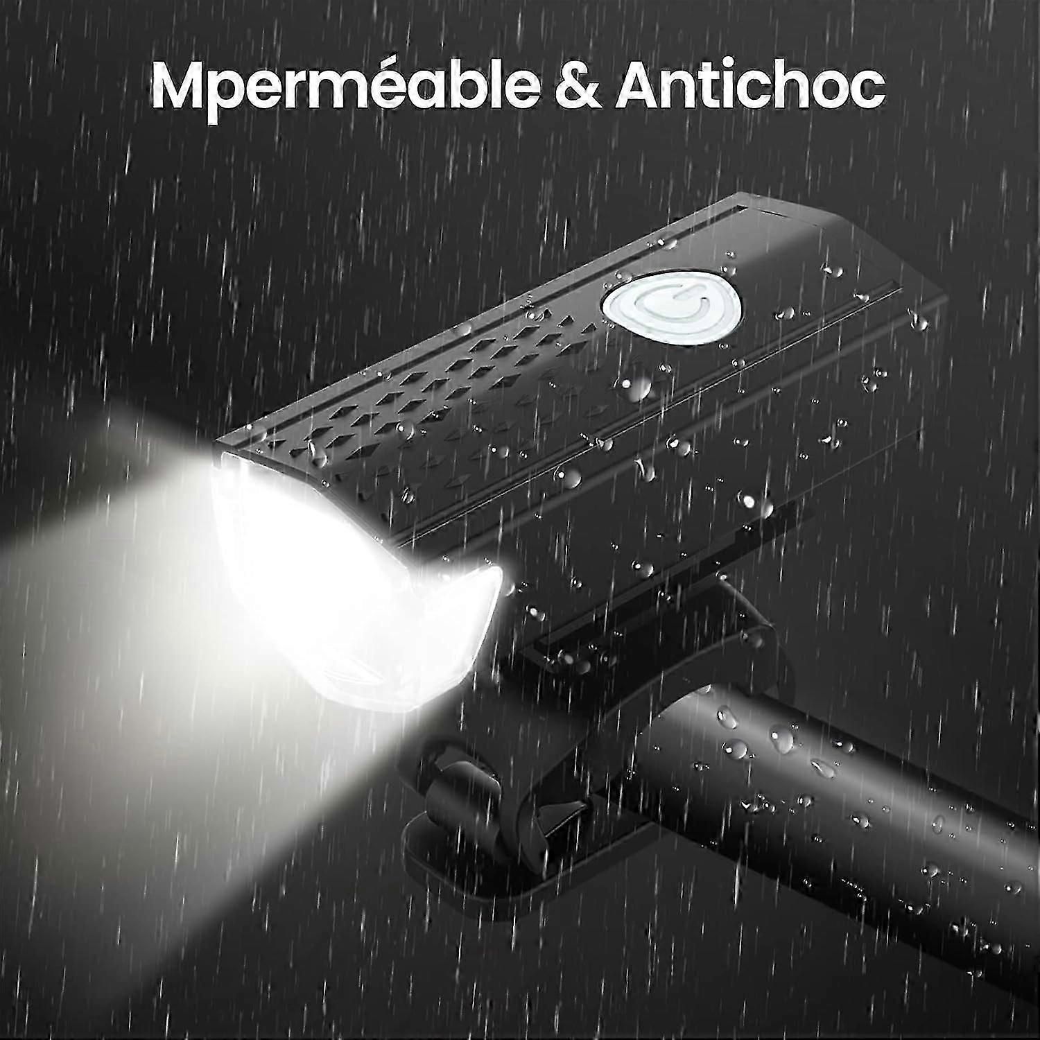 USB Rechargeable LED Bike Front Light - Waterproof, 5 Modes, for All Bikes