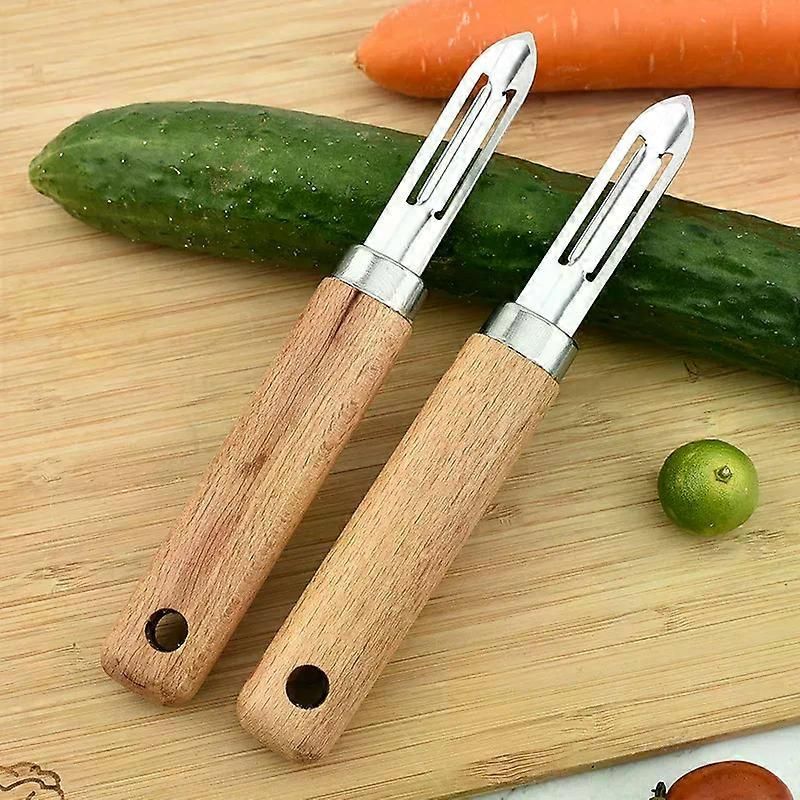Stainless Steel Peeler with Wooden Handle - for Fruit & Vegetable (Tomato/Pear/Apple/Potato)