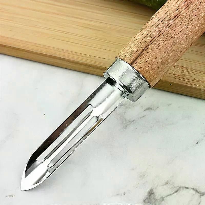 Stainless Steel Peeler with Wooden Handle - for Fruit & Vegetable (Tomato/Pear/Apple/Potato)