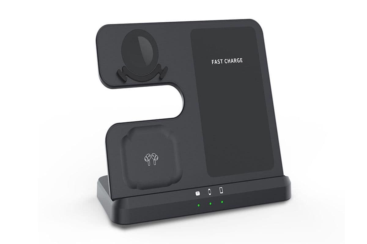 Wireless Charging Station 3 in 1 Fast Charger Stand for Samsung Devices Black