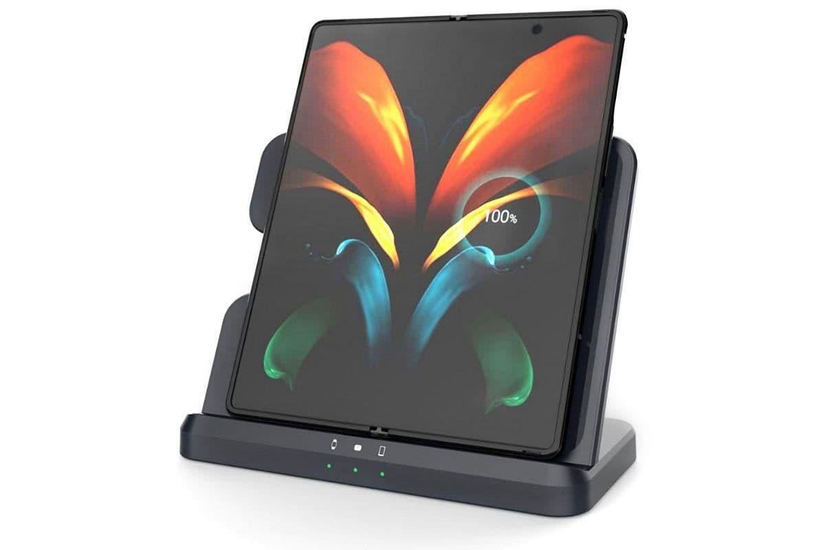 Wireless Charging Station 3 in 1 Fast Charger Stand for Samsung Devices Black