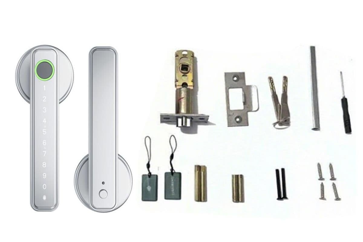 Smart Door Lock Fingerprint Control Silver