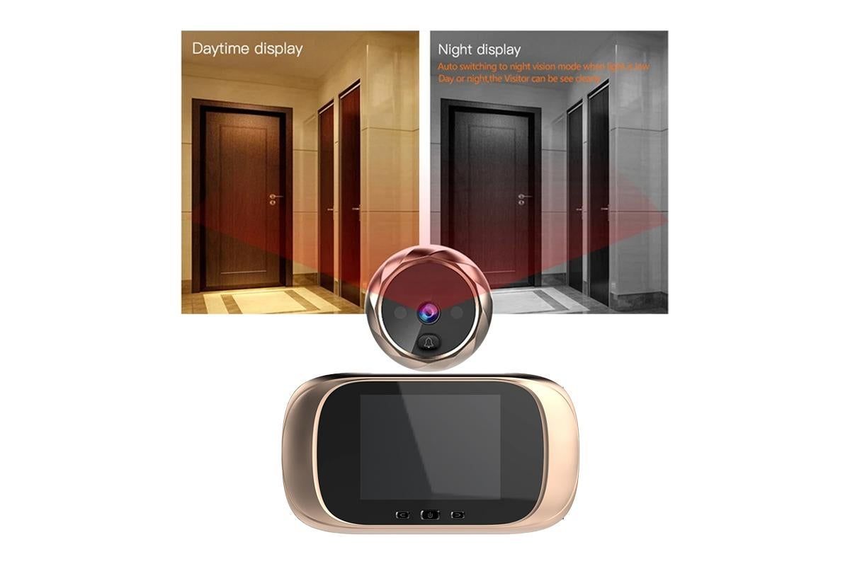 Wireless Digital Door Peephole LCD Display Door Viewer with Camera Home Security System -Gold