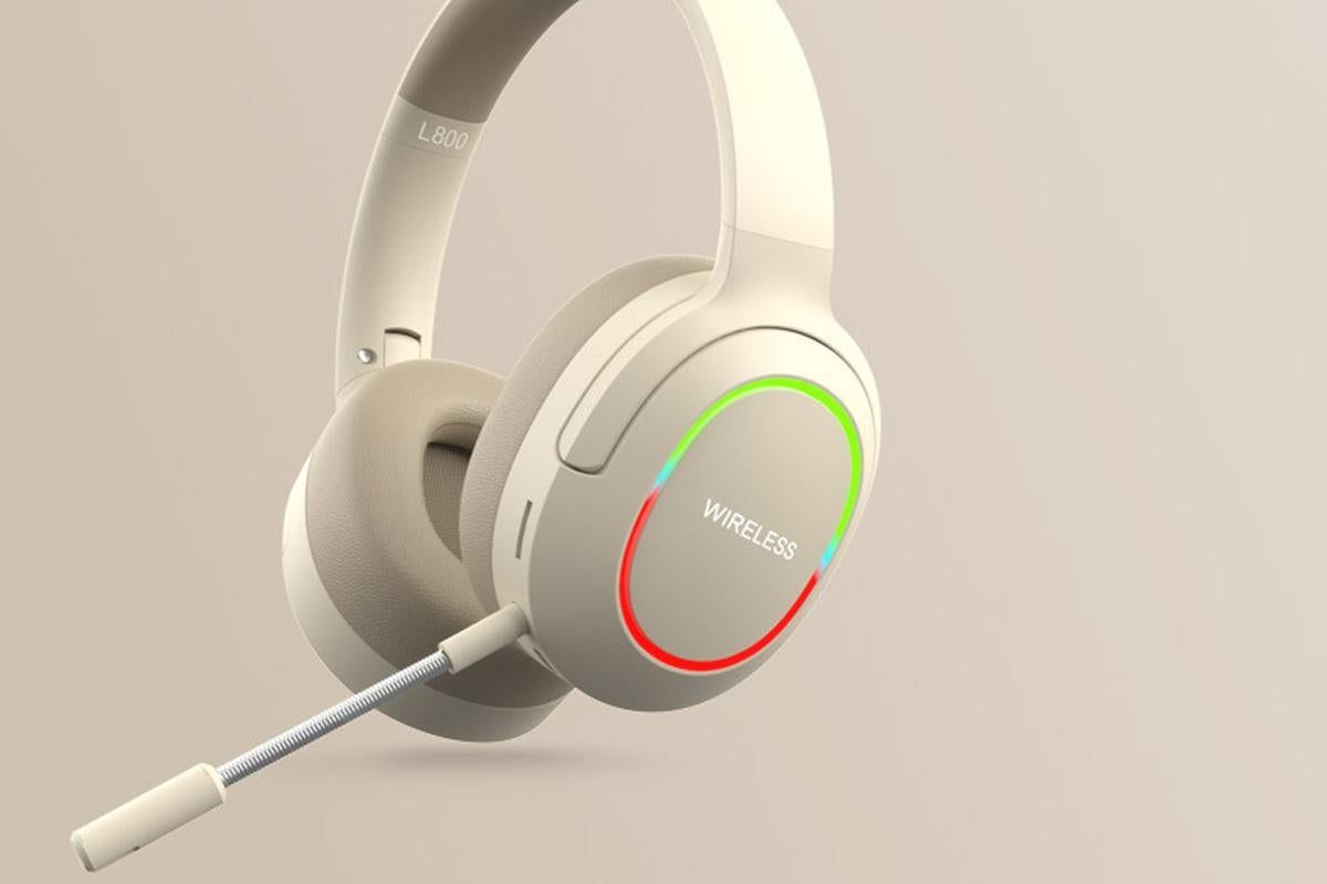 Wireless Gaming Headset Headphone with Microphone Volume - Khaki