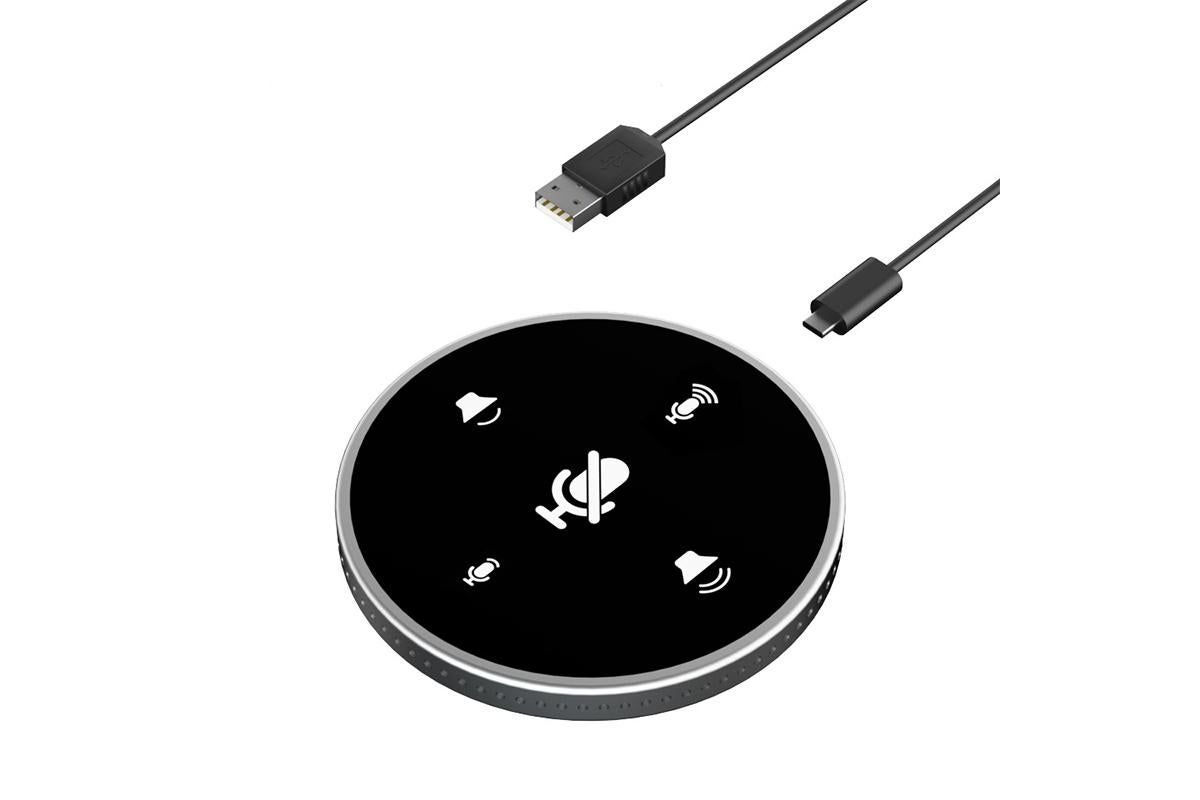 USB Conference Microphone Speech Mic 360° Voice Pickup - Black