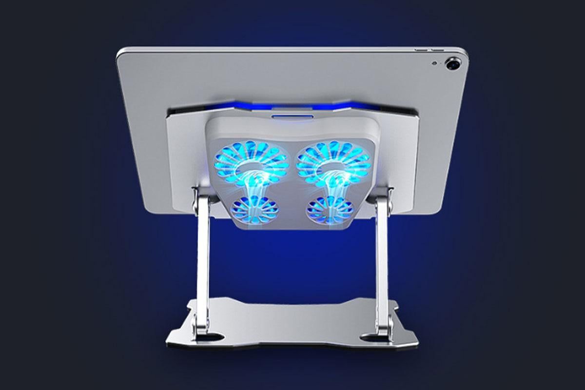 Tablet Cooling Pad Aluminum Adjustable Tablet Stand Tablet Support Notebook Stand Cooling Fan Pad