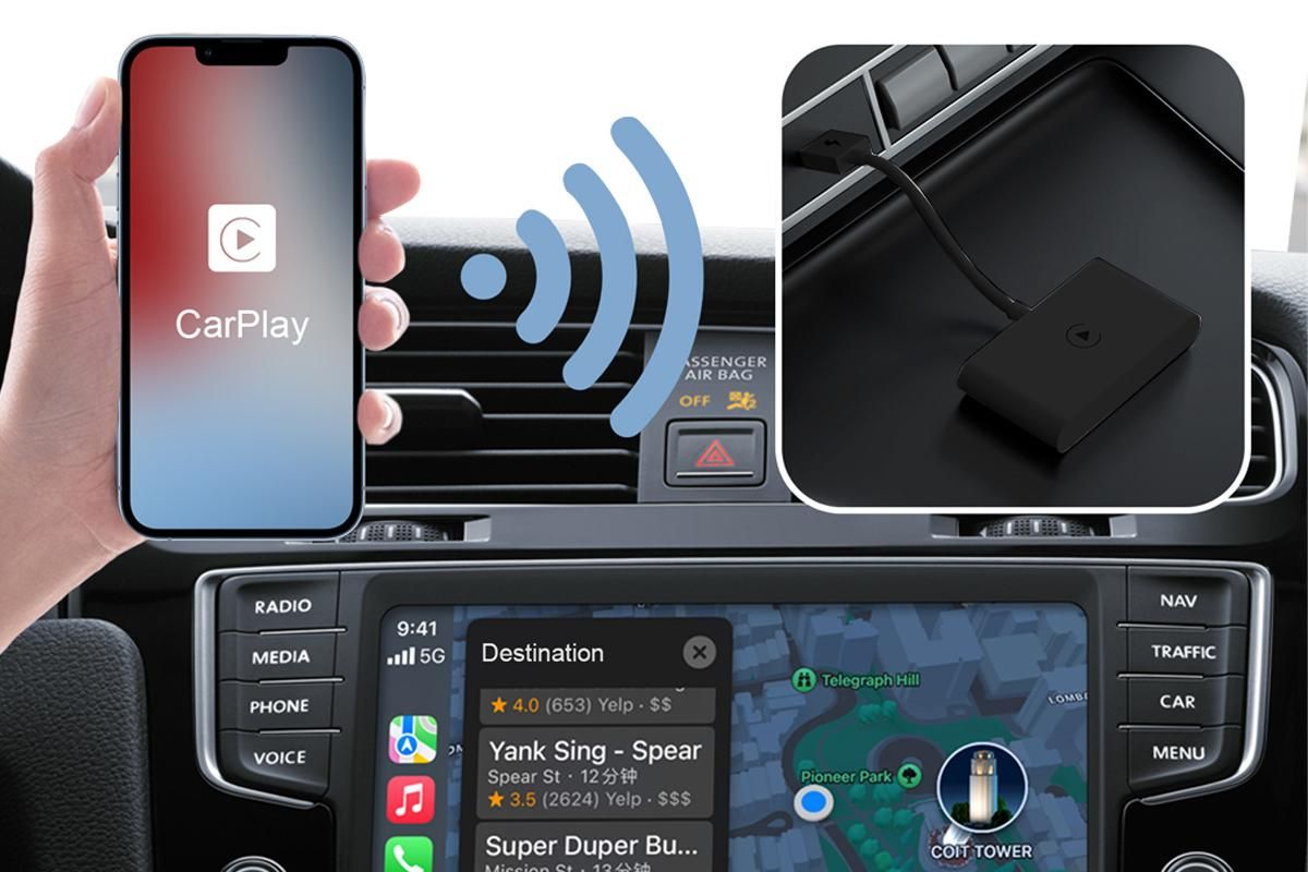 Wireless CarPlay Adapter Wireless Receiver Convert Wired to Wireless CarPlay Dongle Cars for Apple Carplay
