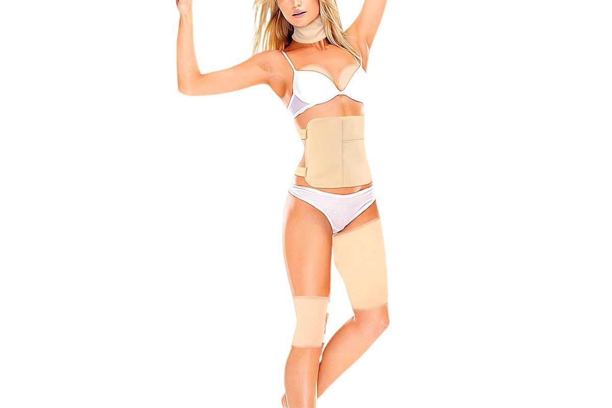 9Pcs Castor Oil Pack Kit Compress Reusable Wrap Belt Inflammation Toxin Remover Set -Nude