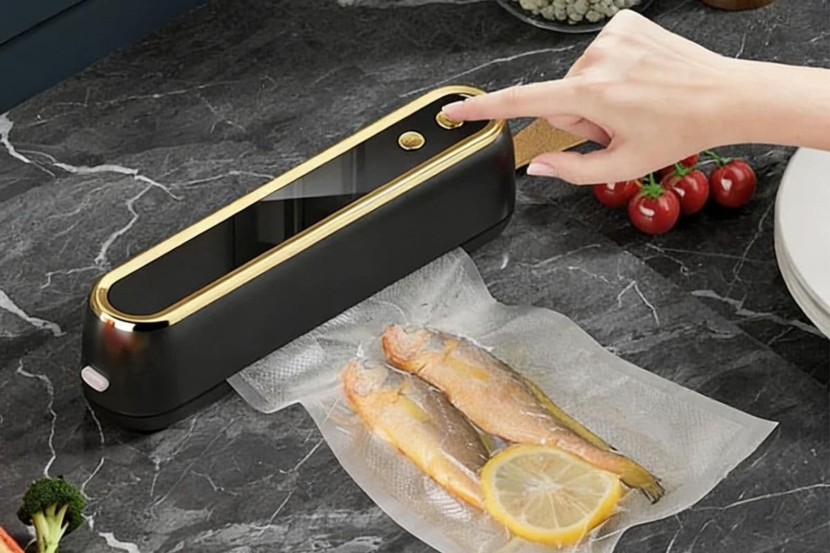 Vacuum Sealer Machine Cordless Portable Food Vacuum Sealer Dual Dry Wet Modes Fast Vacuum and Seal Black