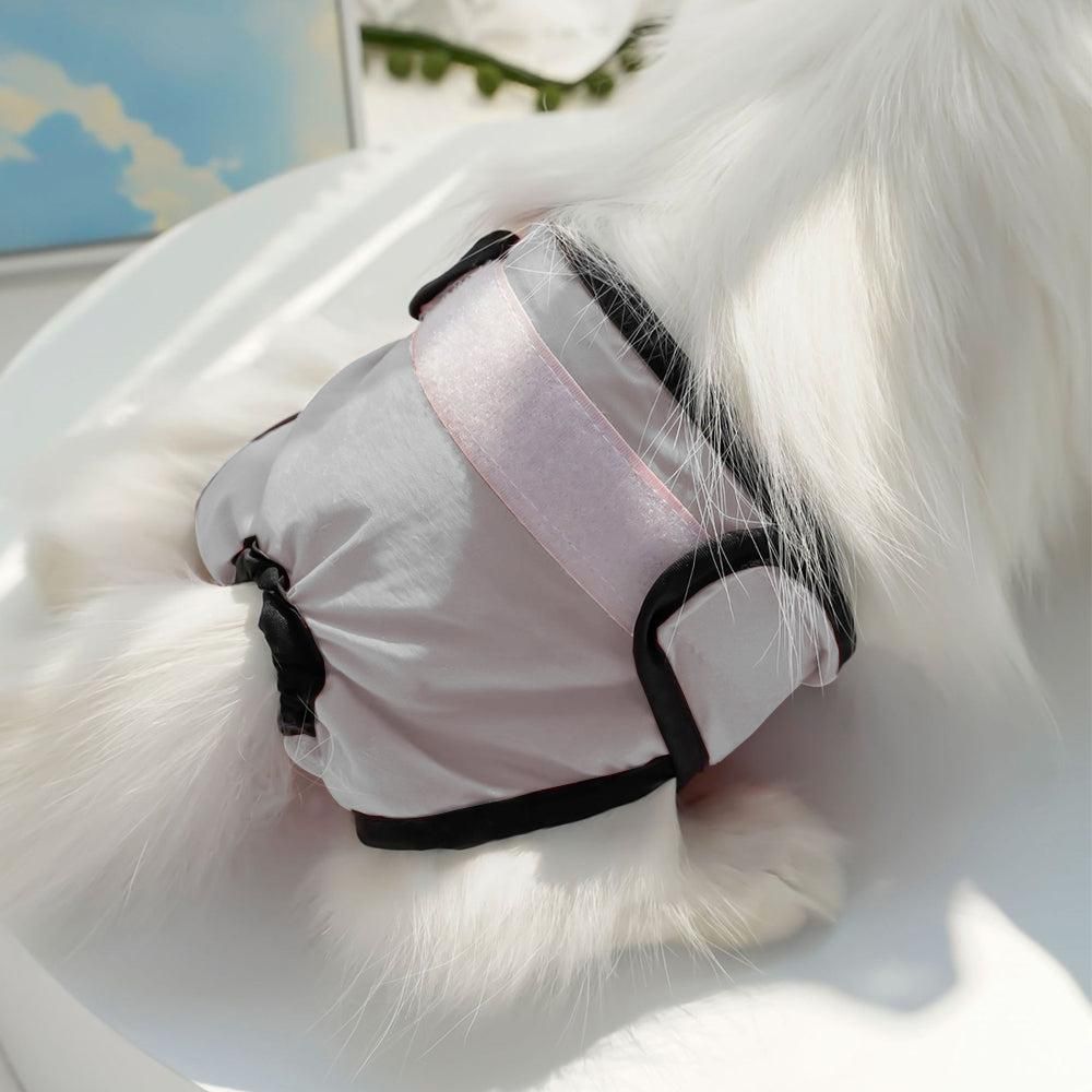 Washable Female Pet Nappy Diaper Dog Cat Physiological Pants Gray - S