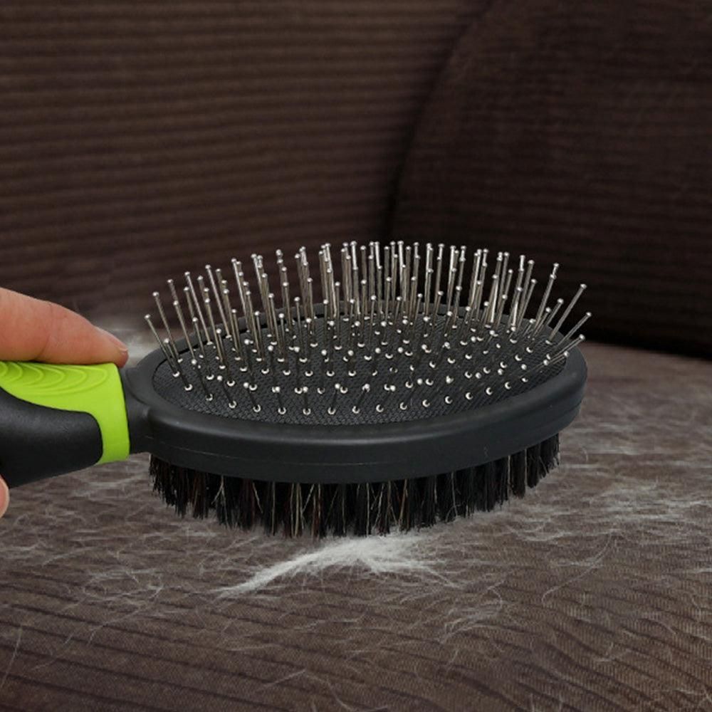 2PCS Pet Grooming Brushes Deshedding Bath Brush for Dogs Cats & Horses Purple