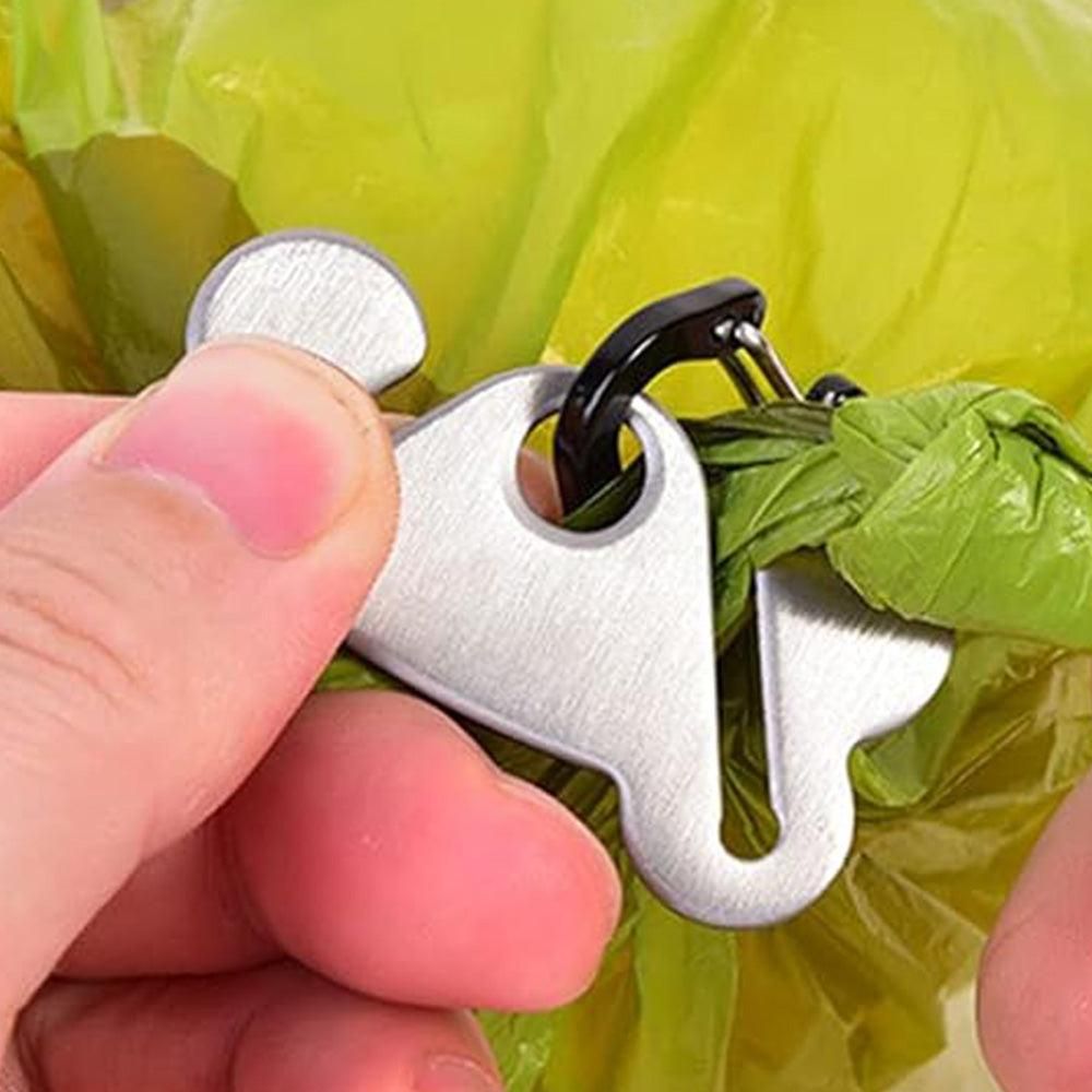 2PCS Metal Dog Poop Bag Holder Clips - Hands-Free Leash Attachment