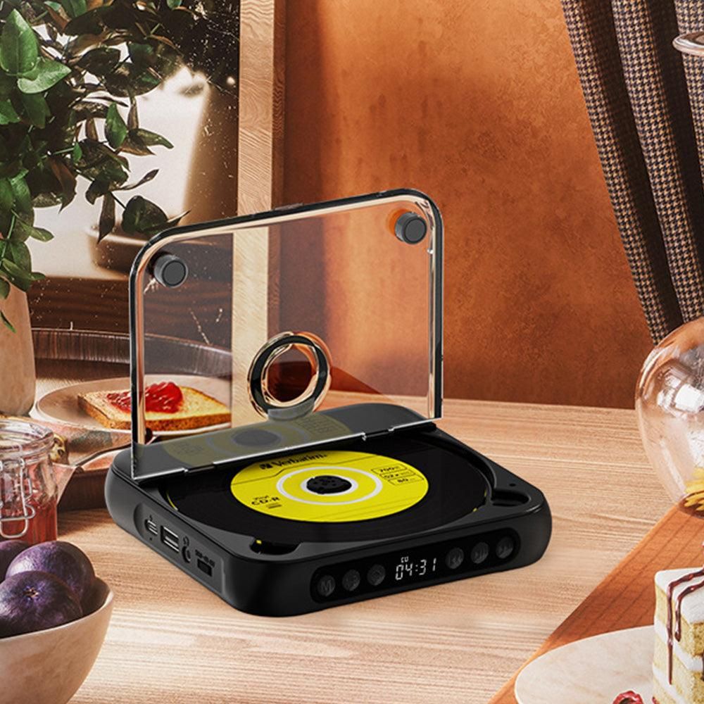 Portable Bluetooth CD Player Supports USB /Wired Playback Rechargeable Walkman Black