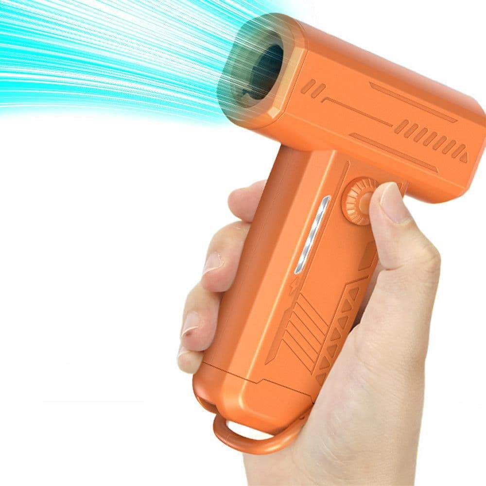 Electric Air Duster 130000 RPM Mini Blower with LED Light Orange