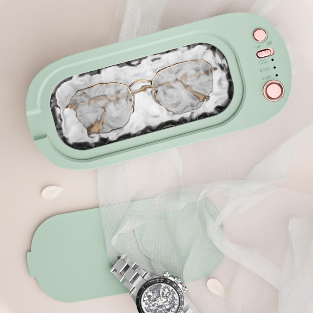 45KHz Ultrasonic Jewelry Cleaning Machine for Jewelry Eyeglasses Rings Green
