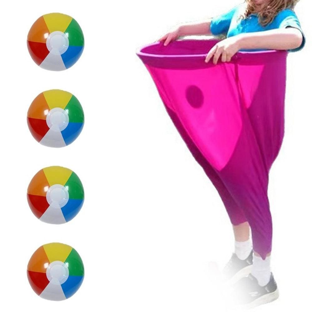Granny Pants Yard Game Set with Giant Elastic Pants for Adult Outdoor Fun Magenta