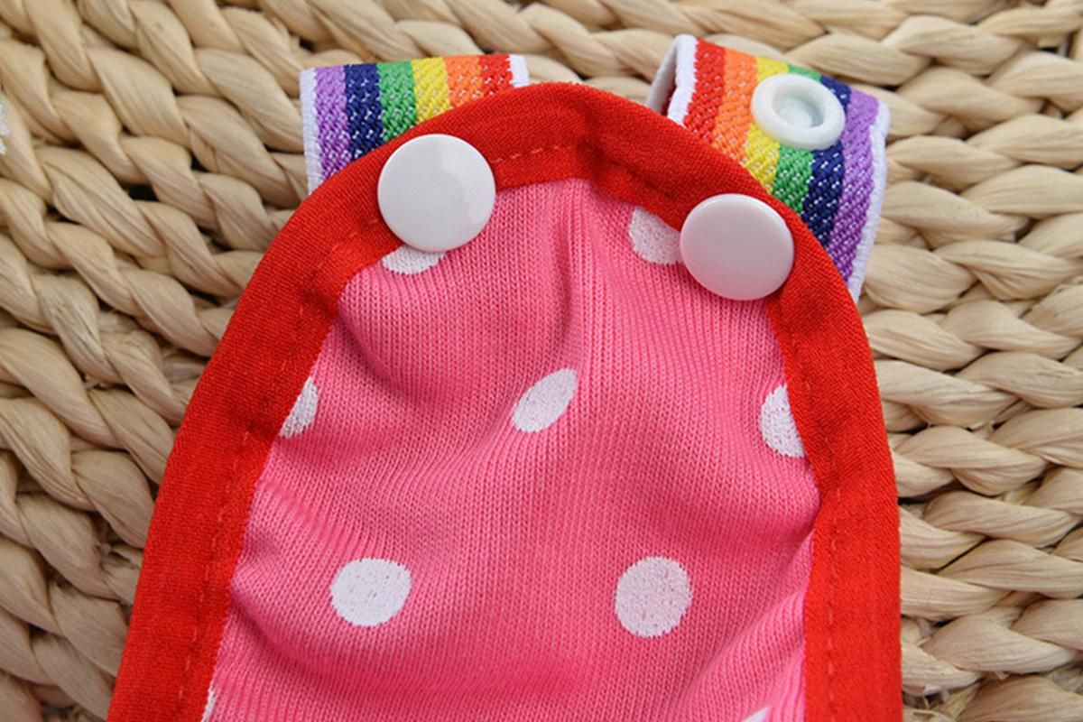 Cute Harness Female Dog Sanitary Pants Reusable Menstrual Diaper-Pink M