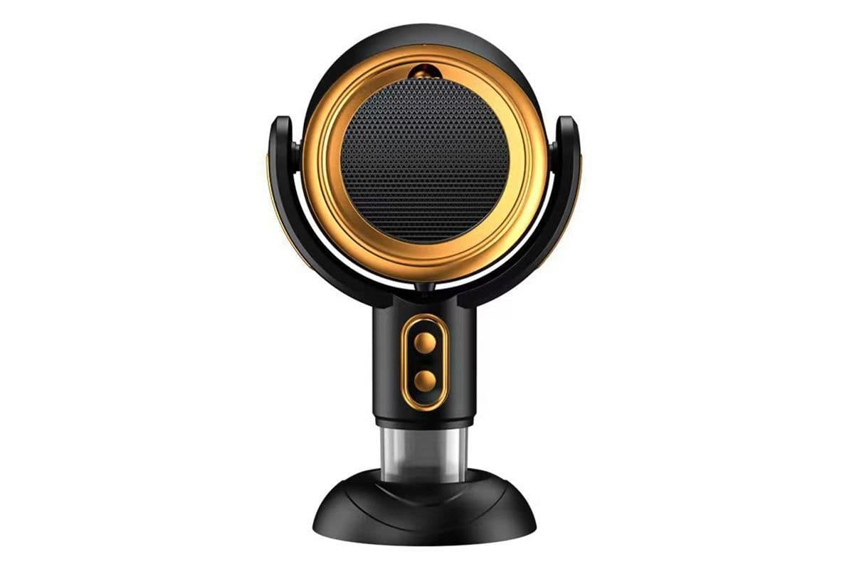 Portable Smoke Purifier Fan Adjustable Angle Quiet Operation Compact Design Black Gold