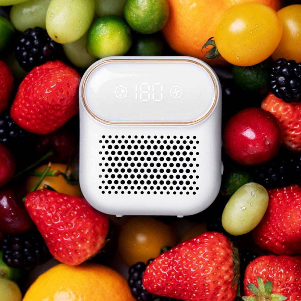 Mini Fridge Deodorizer Rechargeable Air Purifier for Refrigerator Wardrobe White