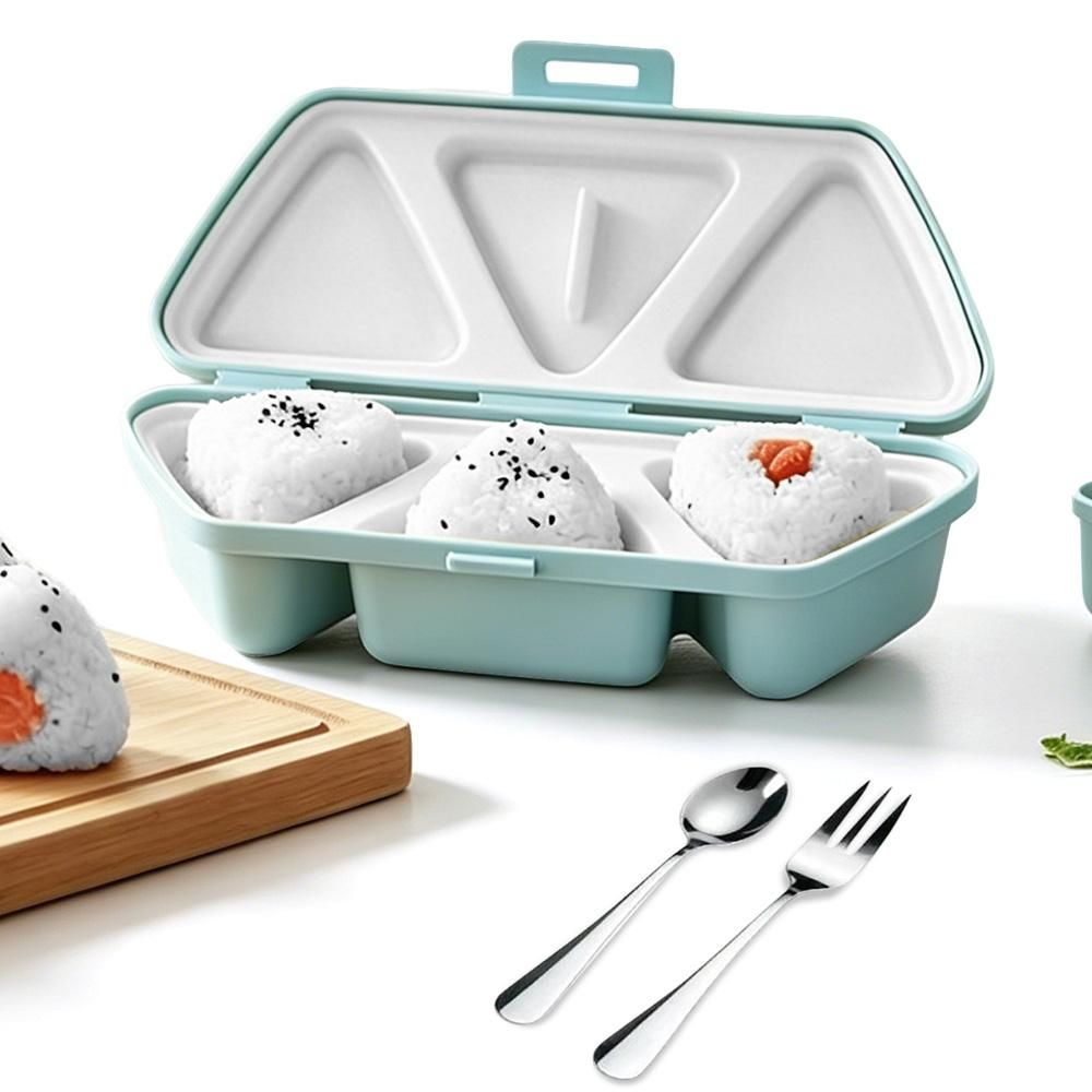 Foldable Japanese Rice Ball Mold Bento Maker Set with Spoon and Fork