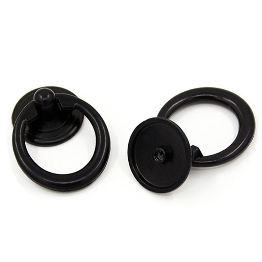 8 Pack Round Cabinet Knobs Zinc Alloy Drawer Pull Handles for Furniture - Black