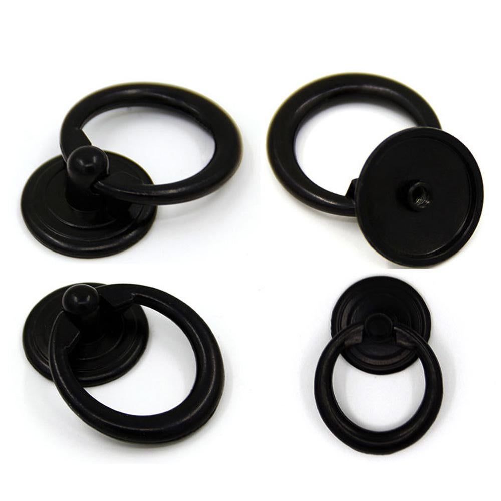 8 Pack Round Cabinet Knobs Zinc Alloy Drawer Pull Handles for Furniture - Black