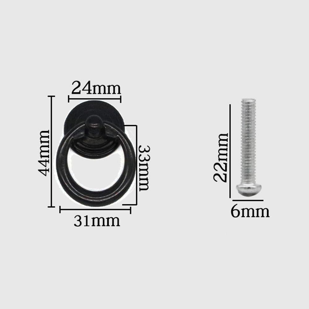 8 Pack Round Cabinet Knobs Zinc Alloy Drawer Pull Handles for Furniture - Black