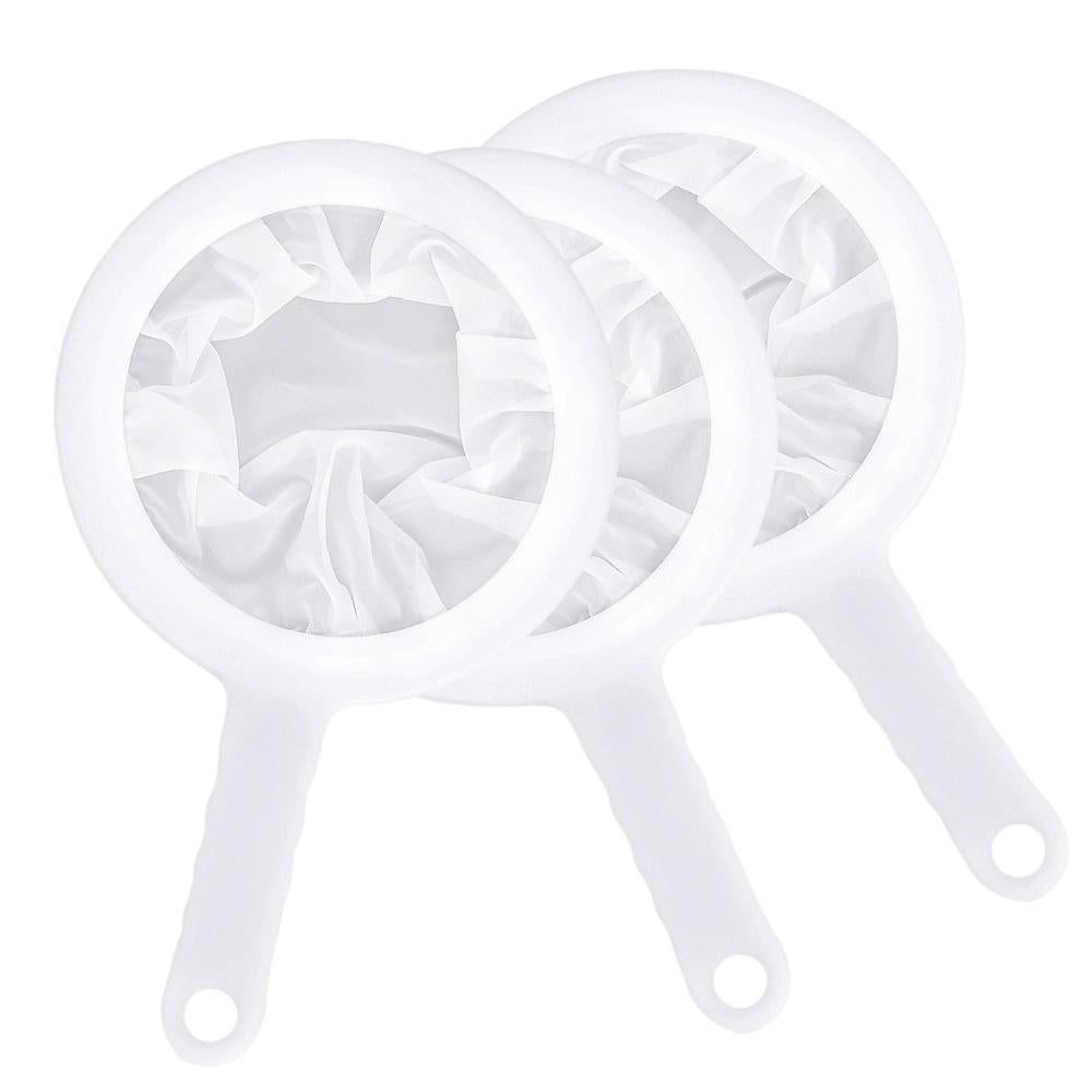 3Pcs Fine Mesh Strainer with Handle and Nylon Filter Sieve for Juice Wine - 300 Mesh